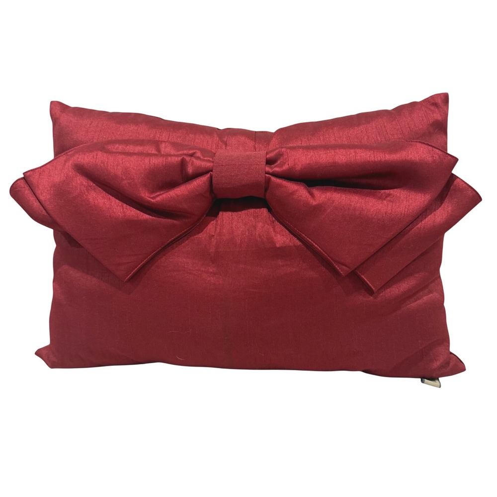 Vintage Burgundy Red Oversized Bow  Pillow Ralph Lauren Inspired Christmas set 2